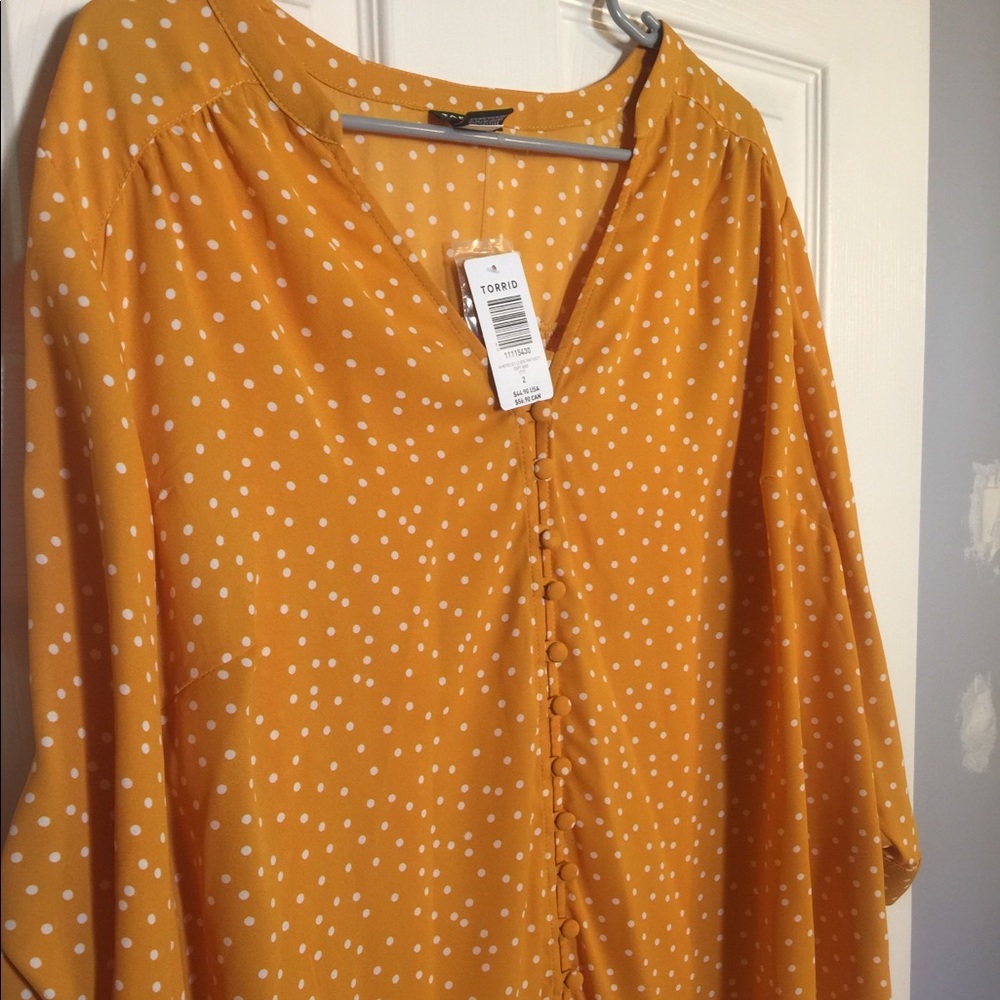 Torrid- Mustard Yellow with polka dot